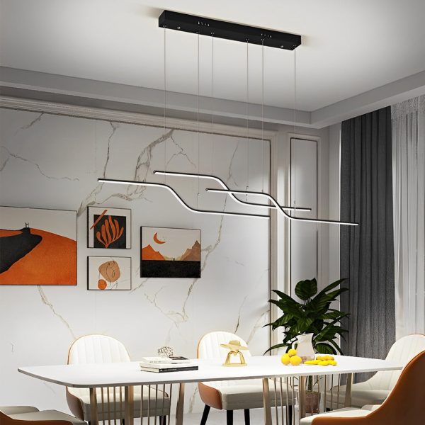 Z Shape Lines Smart Stepless Dimming with Remote Nordic Chandelier - Image 3