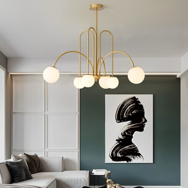 6/8 Lights Iron Glass Creative Nordic Chandelier Ceiling Light Fixture - Image 3
