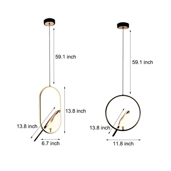 Modern Magpie Pendant Light - Circle/Oval Ring - Image 6