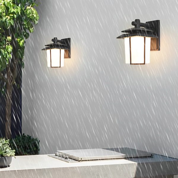 Vintage Glass Aluminum Waterproof European Style Outdoor Wall Sconces Lighting - Image 5