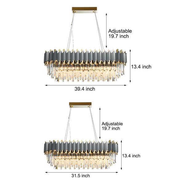 6/8-Light Crystal Layered Chandelier Dimmable Dining Room Pendant Lighting - Image 7