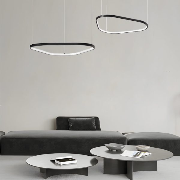 Black 1/2/3-Light Triangle Ring Chandelier - Image 4