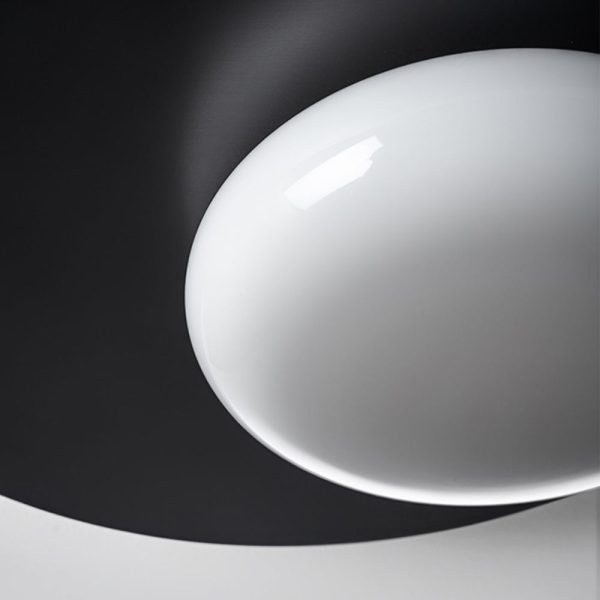 1-Light LED Oval Metal White Glass Flush Mount Ceiling Light - Image 5