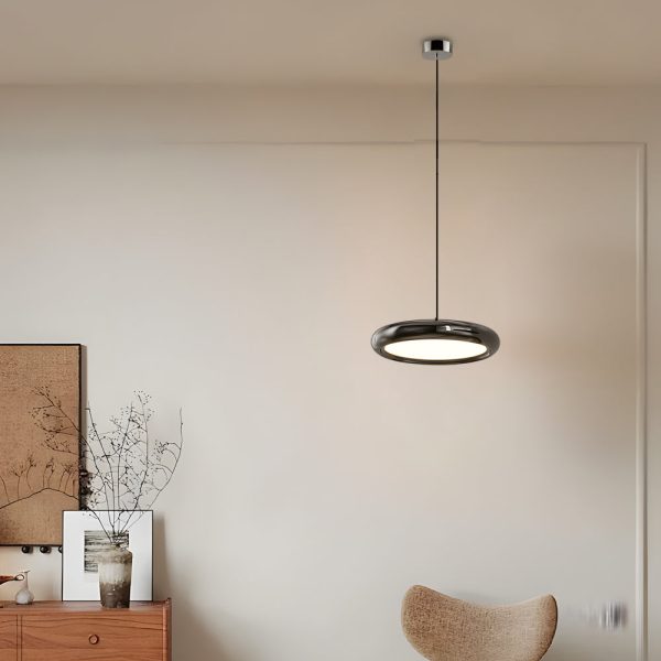Modern 1/3-Light Black/chrome Round Metallic LED Pendant Light - Image 2