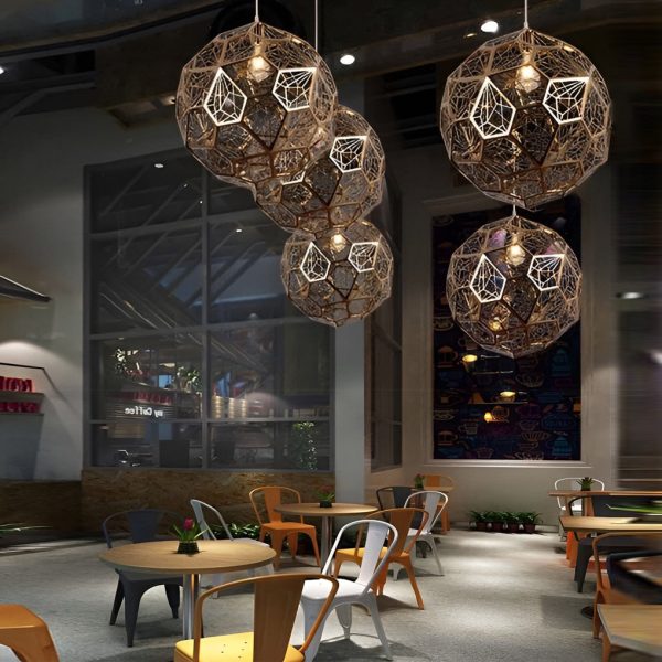 Geometric Spherical Postmodern Dining Room Chandelier Pendant Light - Image 4