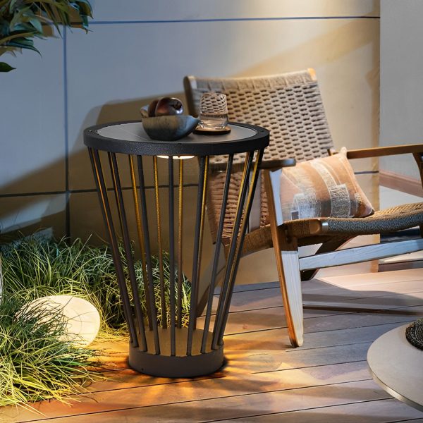 Modern Integrated Outdoor LED Floor Lamp with Tabletop - Image 4