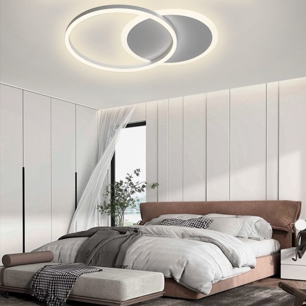 22'' Ambient LED Light Two Ringed Flush Mount Ceiling Light with Bulb - Image 2