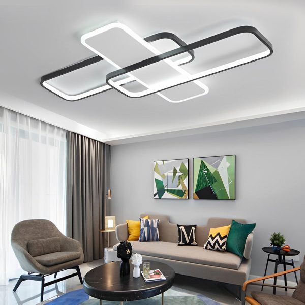 Square Overlapping Stepless Dimming LED Nordic Ceiling Lights Chandeliers - Image 4