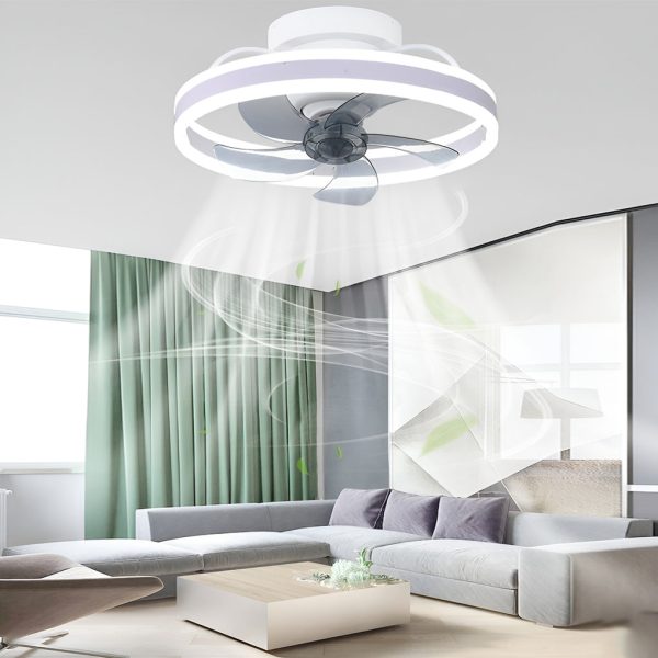 Round Stepless Dimming LED 360?? Rotating Modern Ceiling Fan Light - Image 2