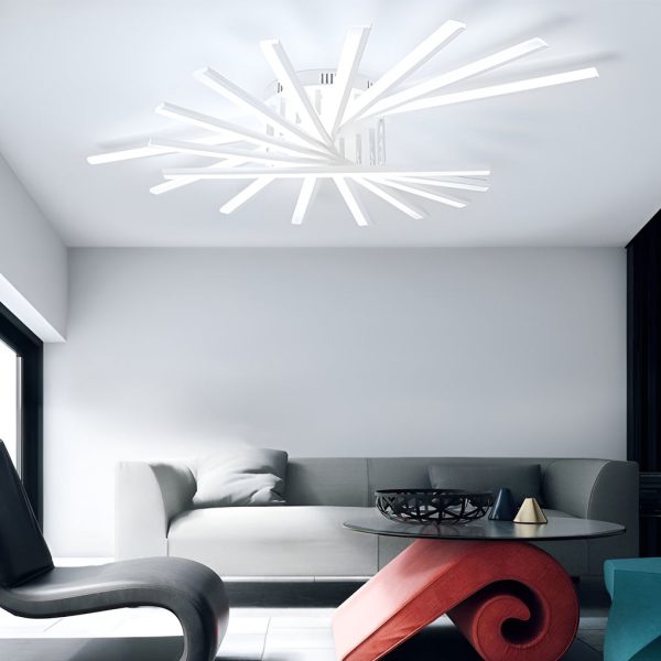 Creative Strip Stepless Dimming LED White Nordic Ceiling Lights Chandelier - Image 4