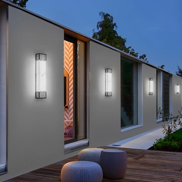 Rectangular Resin LED Waterproof Vintage Outdoor Wall Lights Wall Lamp - Image 4
