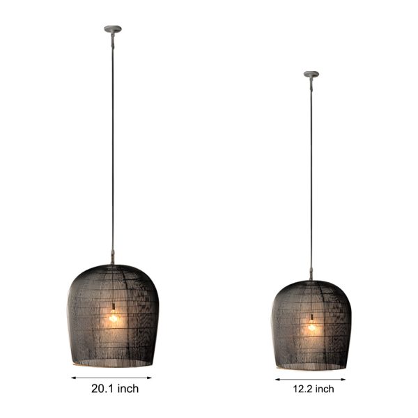 Simple Iron Woven Wabi-Sabi Zen Lanterns Japanese Style Chandelier - Image 6