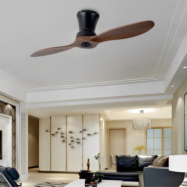 2 Blades Wood 18W LED Dimmable with Remote Mute Modern Ceiling Fans - Image 2