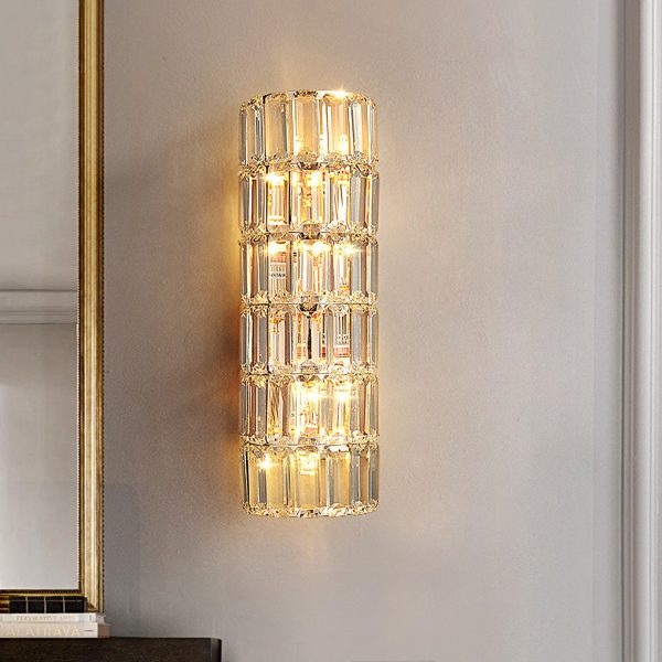 Round Rectangular Luxury Crystal Three Step Dimming Modern Wall Lamp - Image 4