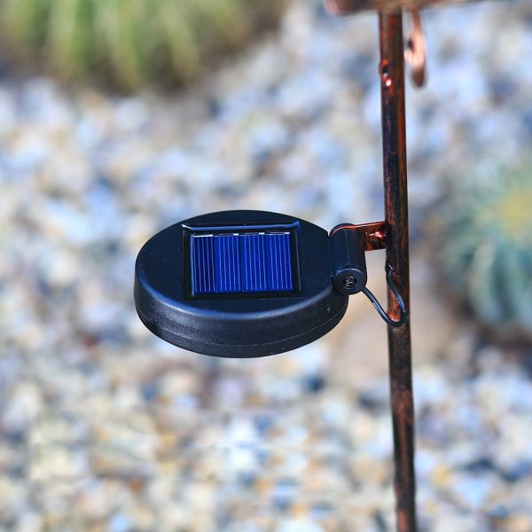 Bohemian Solar Hollow Drum Light LED Metal Outdoor Garden Lamp - Image 7