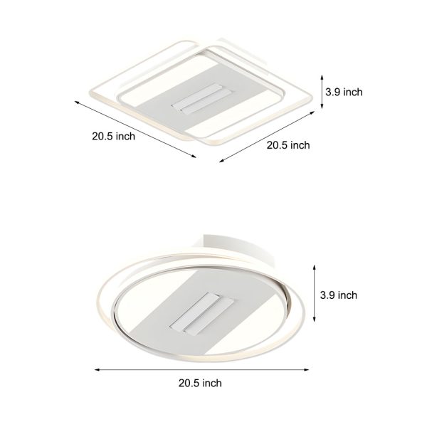 Square Round Stepless Dimming LED Mute White Modern Bladeless Ceiling Fans - Image 6