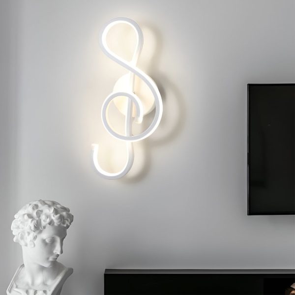 Musical Note Shaped Electroplated LED Modern Wall Sconce Lighting - Image 9