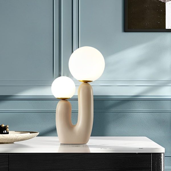 2-Light Modern Beige Cactus LED Accent Table Lamp - Image 4