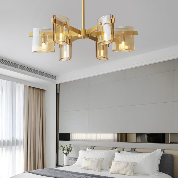 6/8-Light Dimmable Metallic Electroplated Glass Chandelier Lighting - Image 2