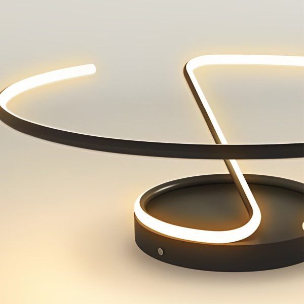 16 inch Sleek Wire-inspired Circular Modern LED Semi Flush Mount Ceiling Light - Image 11