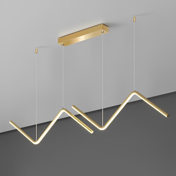 Wavy Linear 3 Step Dimming LED Nordic Chandelier Pendant Light Hanging Lamp - Image 7