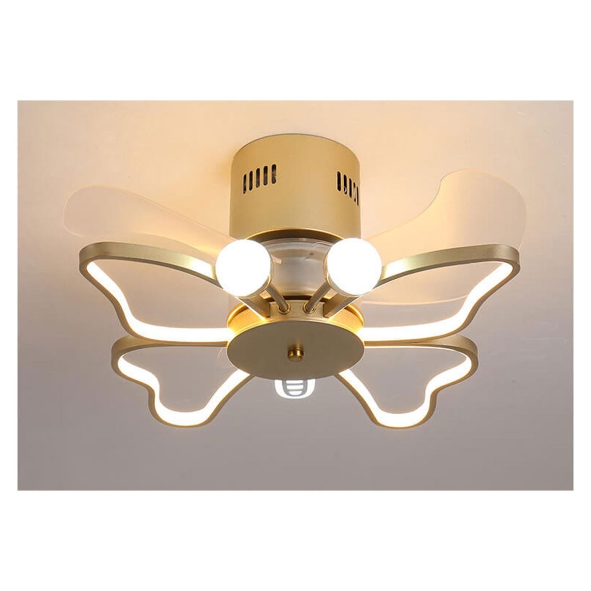 Nordic Creative Butterfly Shape LED Semi-Flush Mount Ceiling Fan Light - Image 8