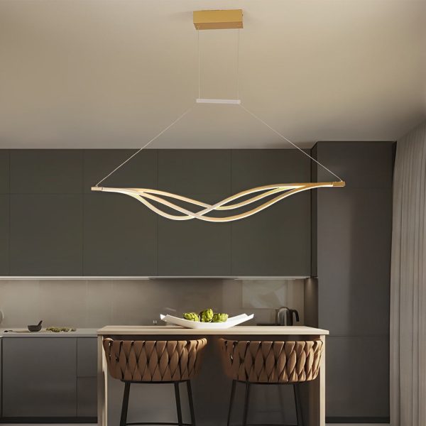 Long Waves Lines Stepless Dimming with Remote Nordic Chandelier Light - Image 8