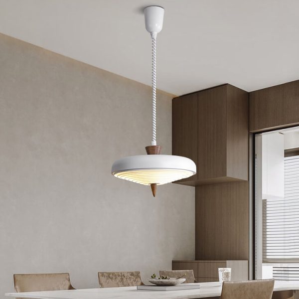 Industrial Iron Several Japanese Style Walnut Retractable 1-Light Pendant Light - Image 12
