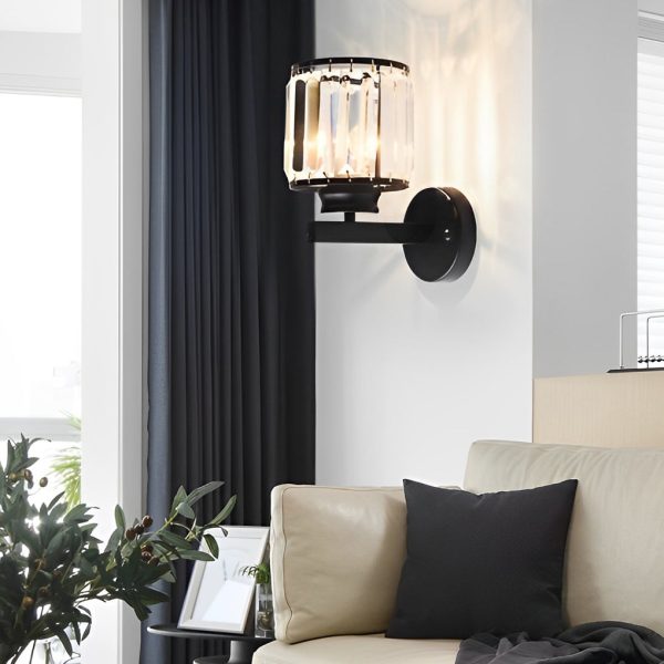 Creative Round Crystal Glass Postmodern Wall Lamp Plug in Wall Sconce Lighting - Image 2