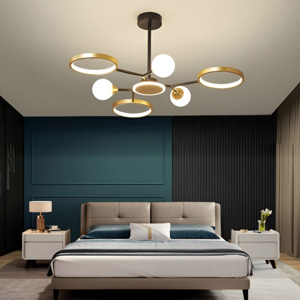 6 Lights Circles LED Modern Ceiling Lights Chandelier Hanging Lamp - Image 4