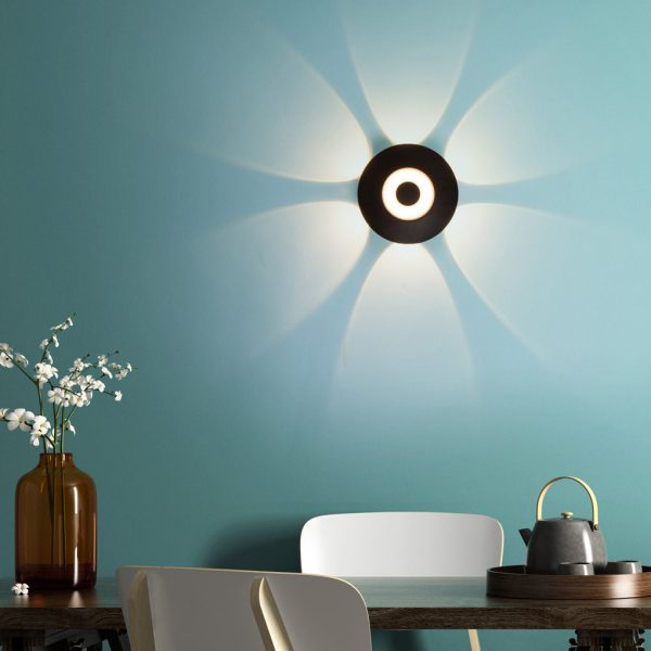 Round Waterproof LED Black Modern Wall Washer Light Wall Sconce Lighting - Image 2