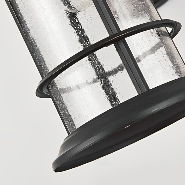 Retro Aluminum Glass LED Waterproof Black American Garden Wall Lamp - Image 7