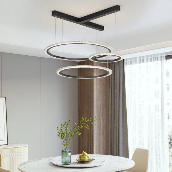 2/3 Rings Three Step Dimming Creative Modern Ceiling Lights Fixture Chandelier - Image 2