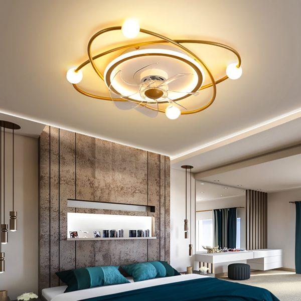Creative Intelligent Mute Stepless Dimming LED Nordic Ceiling Fan Light - Image 6