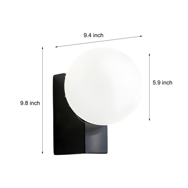 Cream White Glass Ball LED Wall Light with Dimmable Feature - Image 5