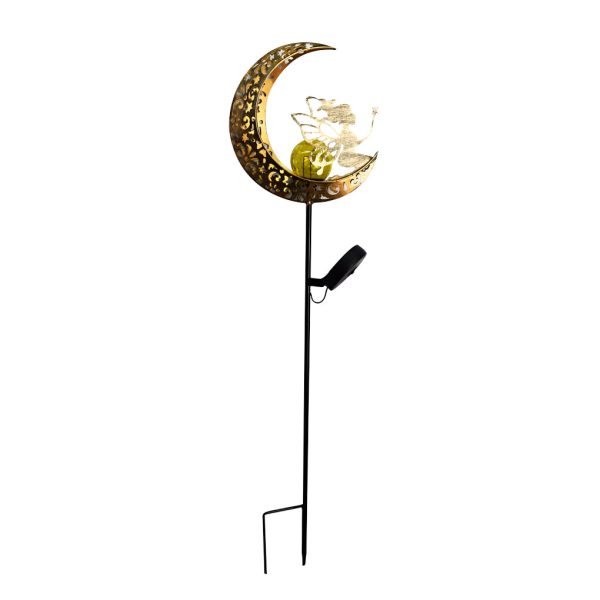 Mystical Moon & Sun Flame Iron Hollow Projector Solar Garden Light - Image 22