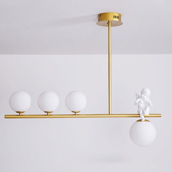 Nordic Luxury Long Glass Ball Angel Island Light 3/4 Light Chandelier - Image 3