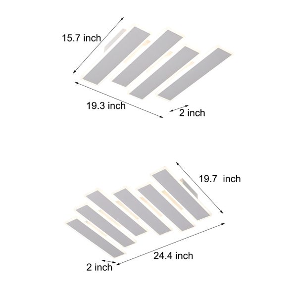 4/6-Lights White Metal Line Dimmable LED Ceiling Light - Image 6