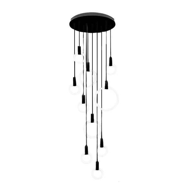 Minimalist Rings Stepless Dimming LED Nordic Duplex Stair Chandelier - Image 12
