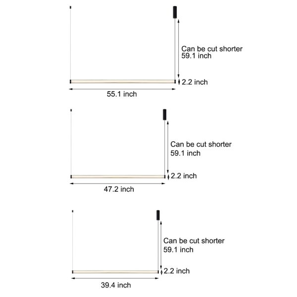 1-Light Glass Linear LED Island Pendant Light - Image 7