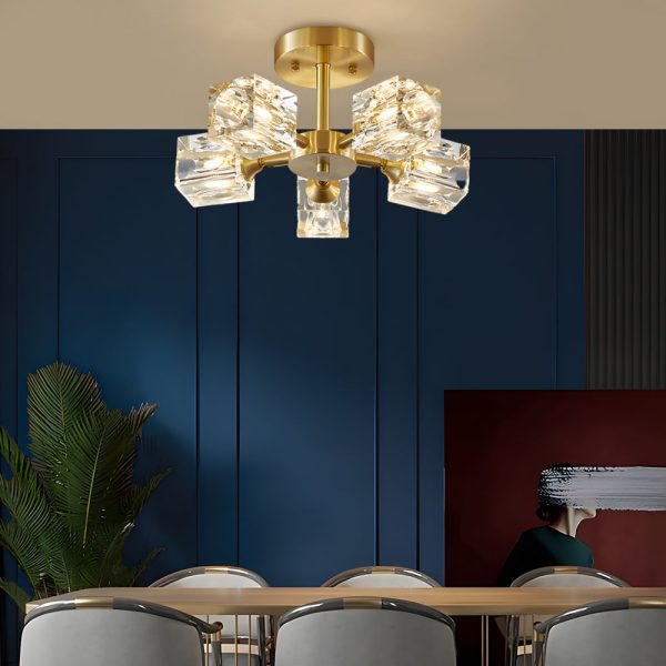3/4/5/6-Light 180?? Adjustable Crystal Shades Ceiling Light Fixture - Image 4