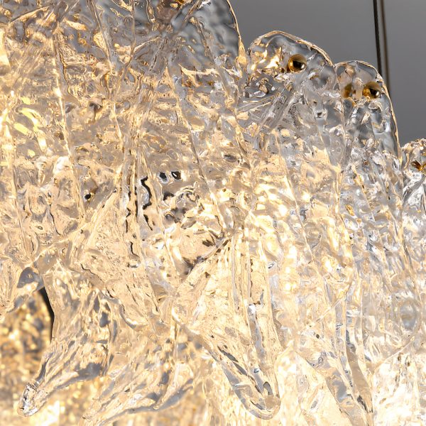 Handmade Leaf Glass Round 3 Step Dimming Luxury Post-Modern Chandelier - Image 6