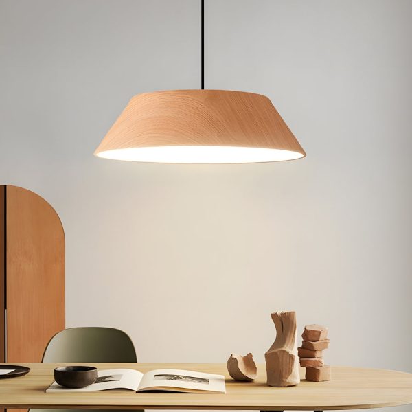 15.74-Inch Round Wood Japanese Style LED Pendant Light - Image 6