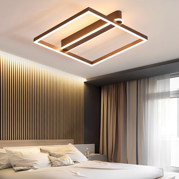 Square Double Frame Metal Aluminum Creative LED Nordic Ceiling Light Fixture - Image 4