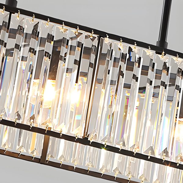 4-Light Dimmable Kitchen Island Crystal Rectangle Chandelier - Image 5