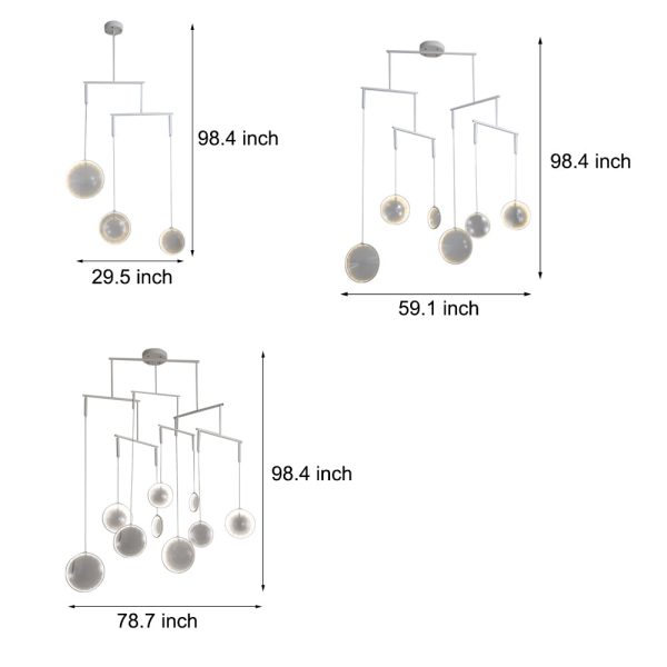 3/6/9-Light White Focus LED Chandelier - Image 6