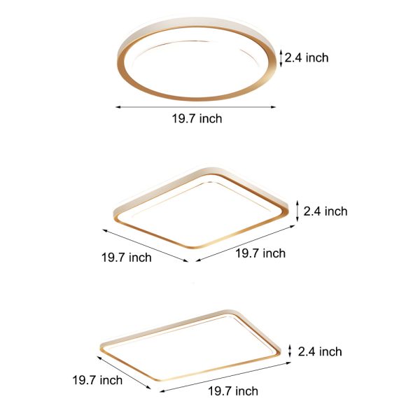 1-Light Rectangular LED Flush Mount Ceiling Light - Image 4