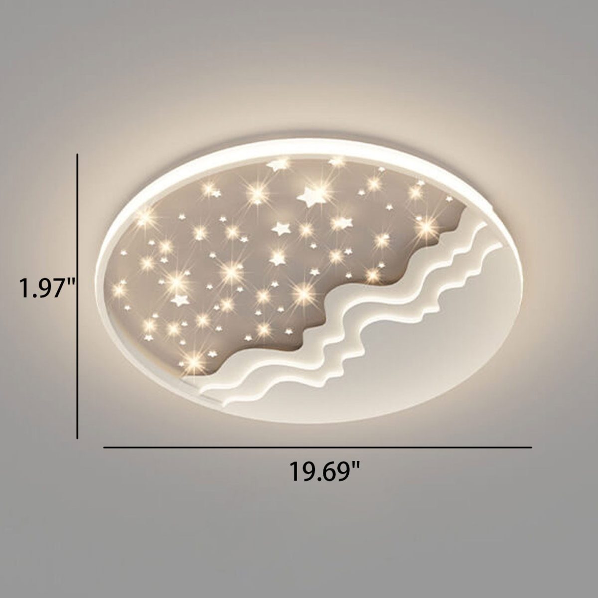 Nordic Creative Star Moon Round Aluminum LED Flush Mount Ceiling Light - Image 8