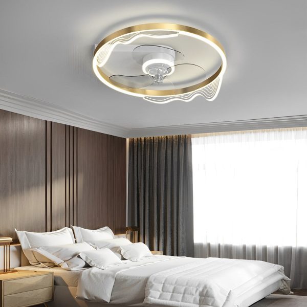 Round Creative LED Mute Intelligent Modern Bladeless Ceiling Fans Lamp - Image 2