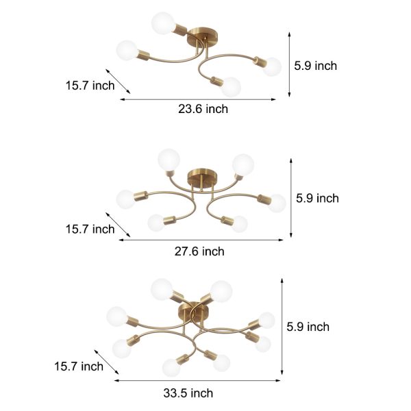 4/6/8-Light Curved Arms White Shade Modern Ceiling Light Fixture - Image 8